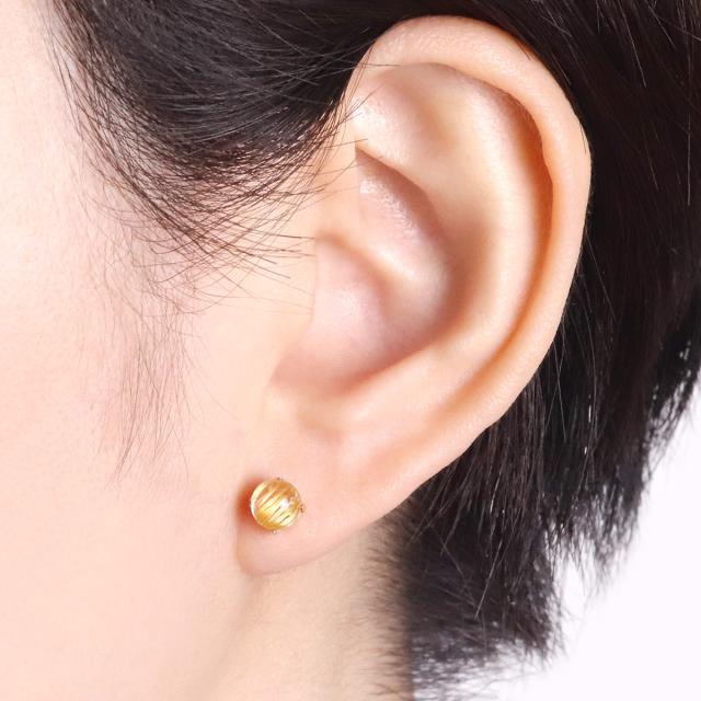 ありました！ルチルのピアスたん！かわいい！ 18金 ピアス ルチルクォーツ 18k ジュエリー レディース