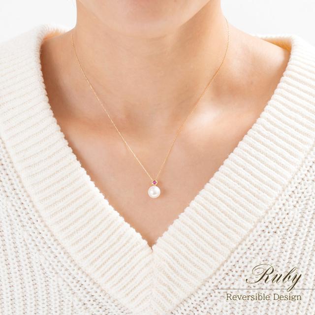 18金ネックレス 2WAY リバーシブル ネックレス ダイヤモンド