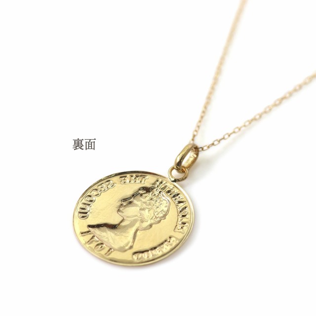 18金コインネックレス レディース コイン シンプル ネックレス K18 18K