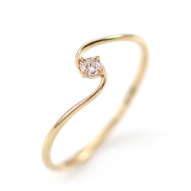 リング レディース 指輪 一粒 10金 10k K10 ゴールド ダイヤモンド ダイヤ 0.2ct カラット シャンパンブラウンダイヤ k10 リング ルチルクォーツ イエローゴールドk10 指輪 ピンキーリング