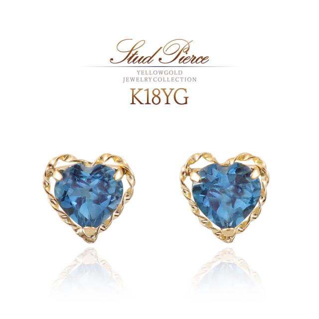 18金ピンクゴールド】ピンクトパーズ ハート型4連ピアス K18PG ピアス