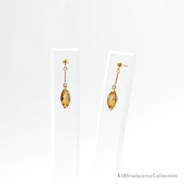ピアス レディース ゆれる シトリン ホワイトトパーズ 18金 イエローゴールド K18 18K ジュエリー アクセサリー 小ぶり 小さめ プレゼント 結婚祝い 誕生日 11月 誕生石 トパーズ 天然石 揺れる おしゃれ スタッド マーキス 小さい 本物 彼女 嫁 誕生日プレゼント_8