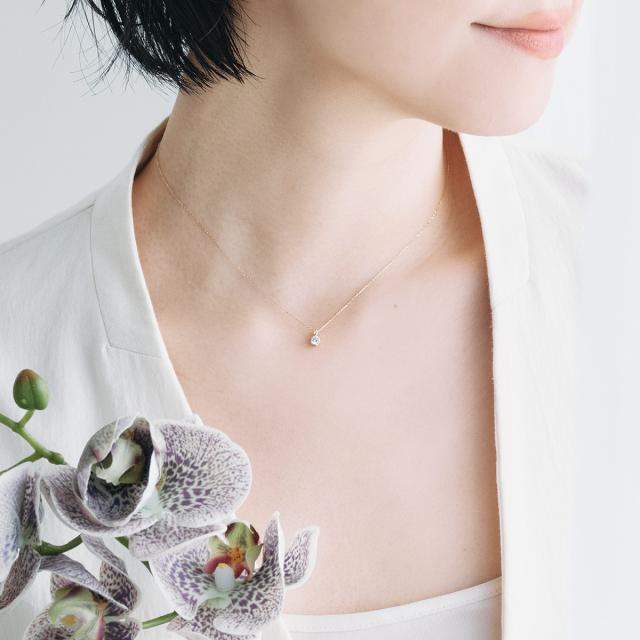 18金 ダイヤモンドネックレス k18 シンプル 18k ダイヤモンド 