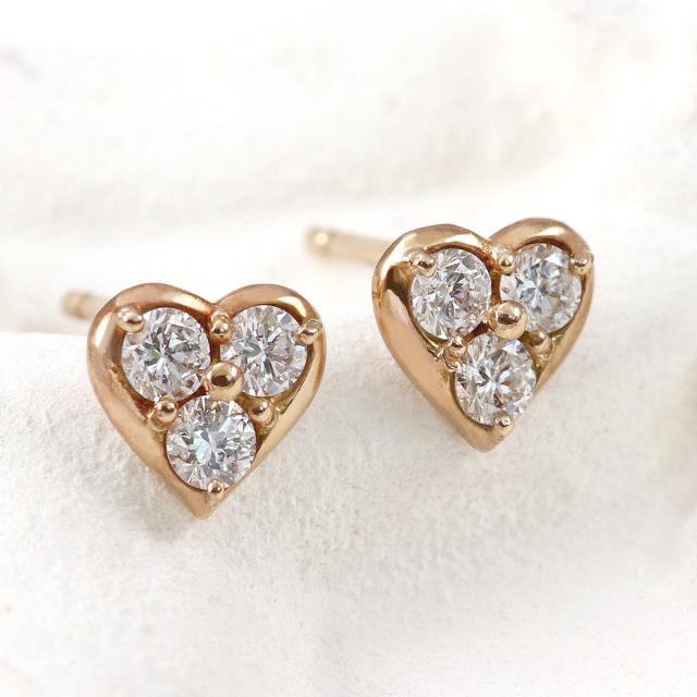 18金 ピアス ダイヤモンド 18K K18 ピンクゴールド ハート おしゃれ 可愛い プレゼント 記念日 誕生日 贈り物 ギフト 女性 彼女 妻 4月 誕生石 天然ダイヤモンド 天然 宝石 天然石 ハート形 ハート型 スタッド ダイヤ 0.2ct 普段使い オフィス K18PG 本物 誕生日プレゼント_7