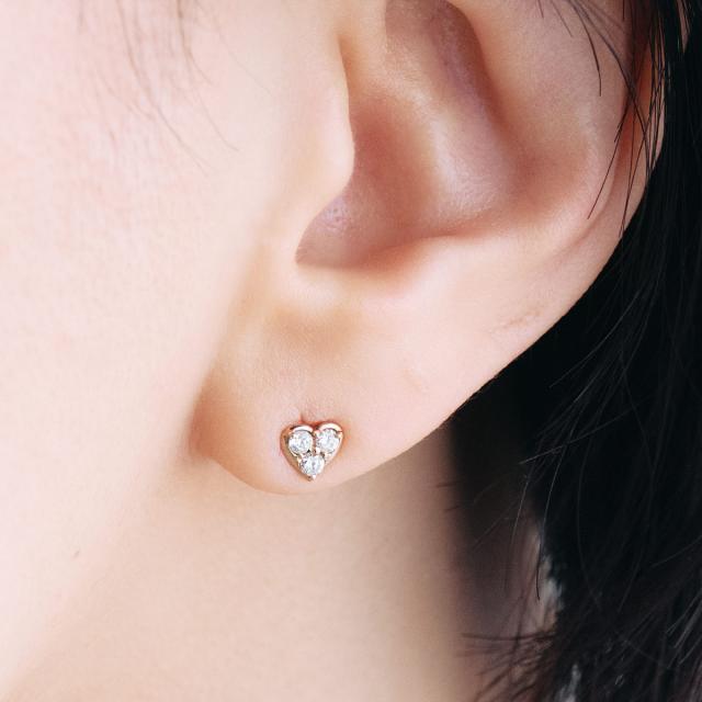 18金 ピアス ダイヤモンド 18K K18 ピンクゴールド ハート おしゃれ 可愛い プレゼント 記念日 誕生日 贈り物 ギフト 女性 彼女 妻 4月 誕生石 天然ダイヤモンド 天然 宝石 天然石 ハート形 ハート型 スタッド ダイヤ 0.2ct 普段使い オフィス K18PG 本物 誕生日プレゼント_3