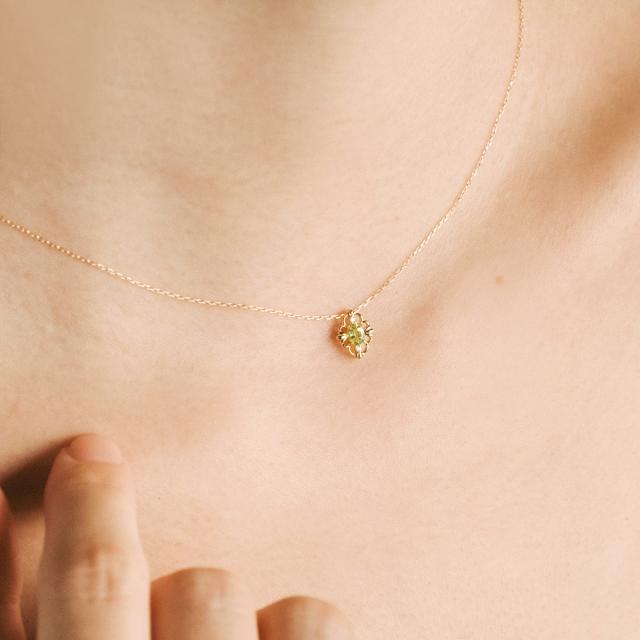 18金ネックレス ペリドット ダイヤモンド ネックレス 18K ゴールド 18金 ジュエリー プレゼント 誕生日 アクセサリー レディース K18 シンプル グリーン 母の日 ギフト 2026 誕生石 ギフト 贈り物 女性 彼女 嫁 娘 アンティーク調 黄緑 若草色_4