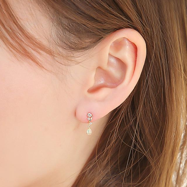 オパール ピアス 18金 ゆれる レディース k18 ゴールド アクセサリー