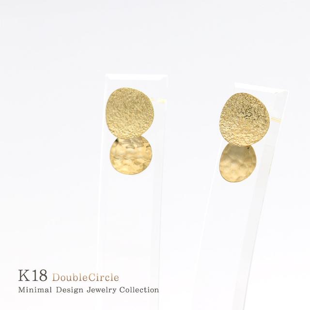 ピアス レディース ゆれる 18金 イエローゴールド 地金 槌目模様 シンプル かわいい 18K K18 スタッドピアス サークル 丸い 誕生日 プレゼント アクセサリー ジュエリー 揺れる 可愛い 幾何学 誕生日プレゼント 女性 彼女 妻 娘 ギフト_11