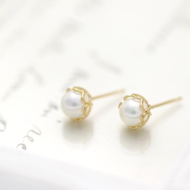 パールピアス 18金 イエローゴールド 18K K18 レディース スタッド シンプル ハート 可愛い 淡水パール 淡水真珠 6月誕生石 ゴールド 金 誕生日 記念日 プレゼント お祝い ギフト 贈り物 彼女 妻 奥さん 嫁 20代 30代 一粒 本物 天然 母の日 ギフト 2026_8