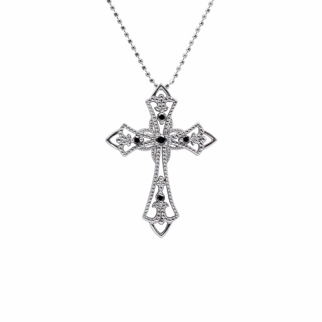十字架 ネックレス レディース クロス ダイヤモンド ペンダント 