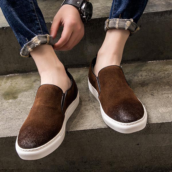 4cm 身長up 送料無料 スリッポン 短靴 カジュアル スエード スニーカー メンズ履きやすい 疲れない ぺたんこ ヒールアップ シーの通販はau Pay マーケット シューライン Au Pay マーケット店