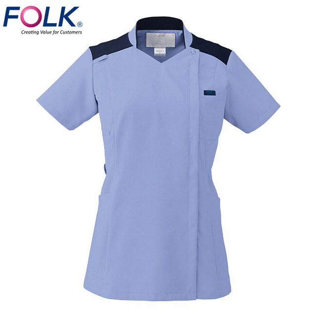 フォーク　レディスジップスクラブ　7038SC　サックス×ダークネイビー【レディーススクラブ】の通販は 6,556円