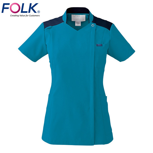 フォーク　レディスジップスクラブ　7038SC　ターコイズ×ダークネイビー【レディーススクラブ】の通販は 6,556円