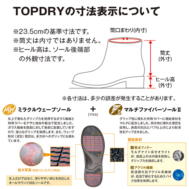 トップドライ TDY3985 ブラック/ネイビー/ライトグレー 22.0-25.0cm アサヒシューズ_4
