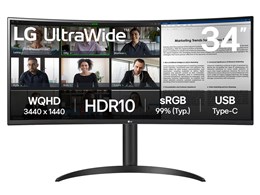 ★LGエレクトロニクス 3440×1440@100Hz対応 21:9曲面型モニター LG UltraWide 34WR55QK-B [34インチ]