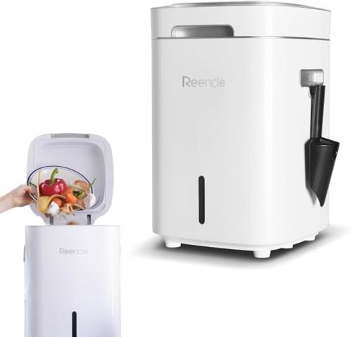 ★Reencle Prime 家庭用 生ごみ処理機 ハイブリッド式（ バイオ式 × 乾燥式 ） 全自動 強力脱臭システム 消音設計 (ホワイト)