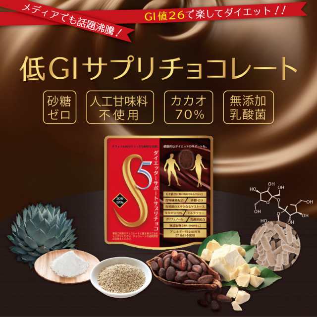 S5ダイエッターサポートサプリチョコ 無添加 ダイエット サプリ チョコレート お菓子 置き換え 美味しい 低gi値 食物繊維 無糖 砂糖ゼの通販はau Pay マーケット みもざの庭