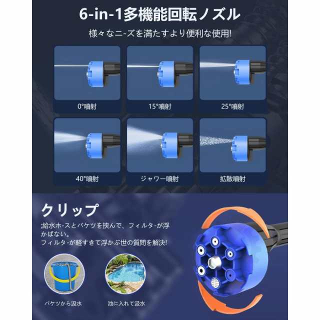 強化版 水圧10段階調整】高圧洗浄機 コードレス 充電式 水圧洗浄機