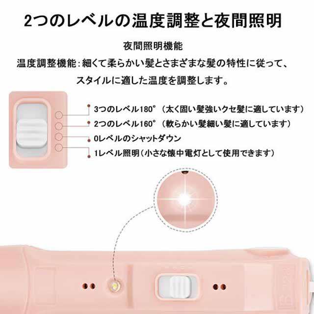 ヘアアイロン コードレス アイロン Usb充電式 ミニ アイロン 2way ミニ サイズ携帯用 持ち運び 軽量 ストレート カール メンス 前髪 旅行の通販はau Pay マーケット カスヤ売店