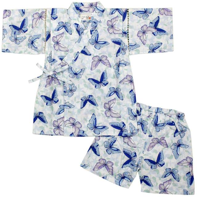 女の子キッズ甚平 甚平上下セット ちょうちょ柄 和柄 日本製生地 女児 ガールズ 子供用甚平 ホワイト ブルー 110cm 1cm 130cmの通販はau Pay マーケット ピアニッシモ