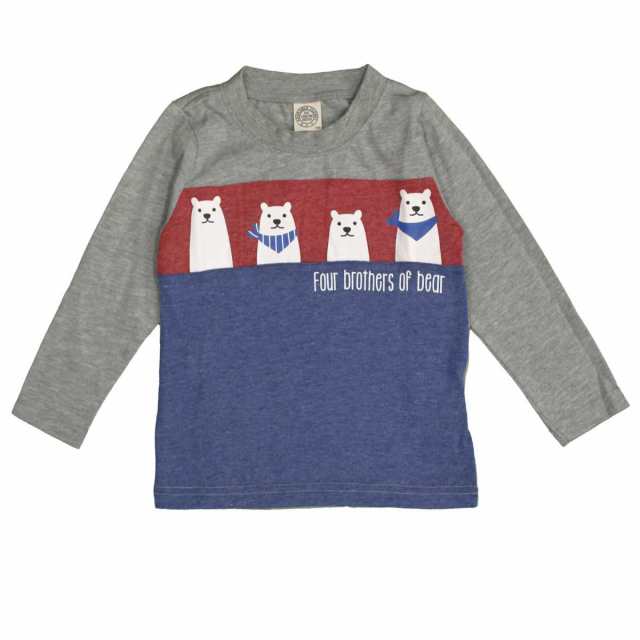 キッズ 男の子 かわいい おしゃれ 長袖 Tシャツ くま 切替 ロンt カットソー グレー 100cm 110cm 1cm 130cmの通販はau Pay マーケット ピアニッシモ