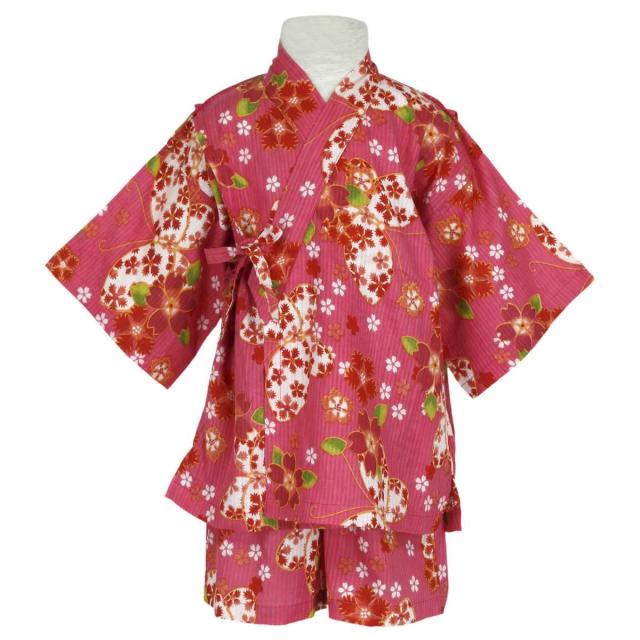 甚平 女の子 キッズ 花火 祭り 綿100 おしゃれ 可愛い 桜柄 蝶柄 甚平上下セット 浴衣 ローズ 110cm 1cm 130cmの通販はau Pay マーケット ピアニッシモ