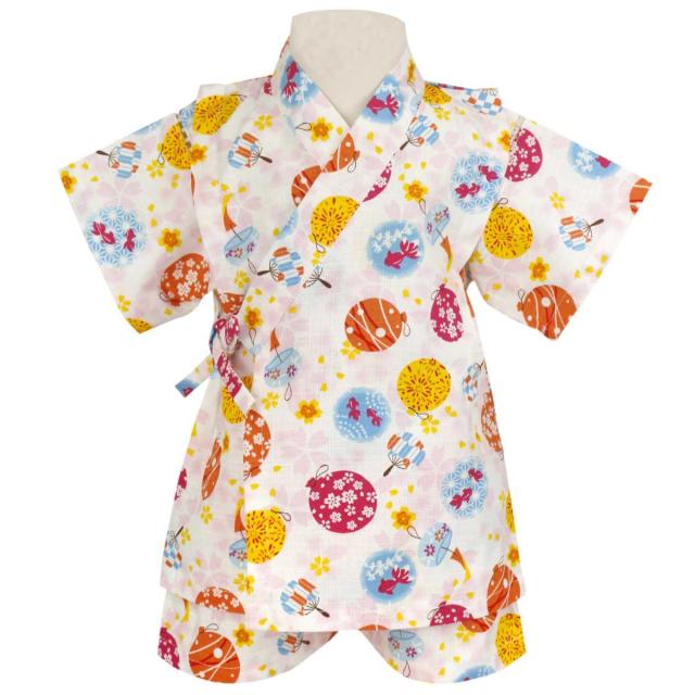 甚平 ベビー 女の子 綿100 おしゃれ 可愛い 上下セット 日本製生地 祭り 花火 暑さ対策 ガールズ 女児 浴衣 ホワイト 80cm 90cm 95cmの通販はau Pay マーケット ピアニッシモ