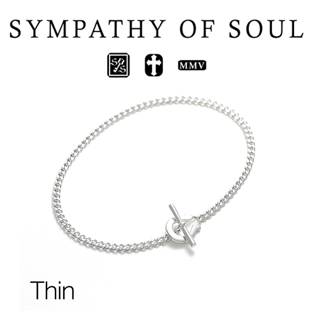 sympathy of soul シンパシーオブソウル Thin Horseshoe Toggle Bracelet - Curb シンホースシュートグルブレスレット - カーブ シルバー