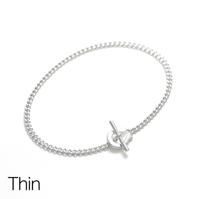 sympathy of soul シンパシーオブソウル Thin Horseshoe Toggle Bracelet - Curb シンホースシュートグルブレスレット - カーブ シルバー_1
