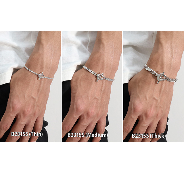 sympathy of soul シンパシーオブソウル Thin Horseshoe Toggle Bracelet - Curb シンホースシュートグルブレスレット - カーブ シルバー_5