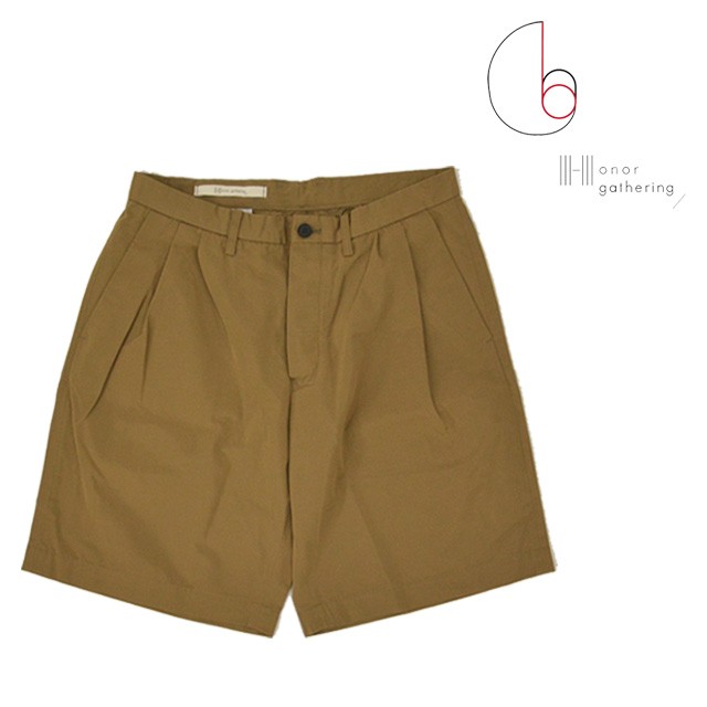 Honor gathering/オナーギャザリング Micro Tussah Short Pants タックハーフパンツ