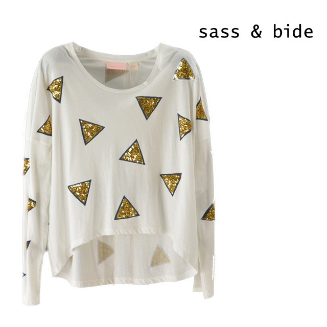 sass&bide / サス＆バイド FREE RIDES スパンコールドロップショルダーロンＴ