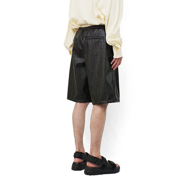 Name. ネーム クロコ 型押し ワイド ハーフパンツ CROC EMBOSSED WIDE HALF PANTS 2021 新作