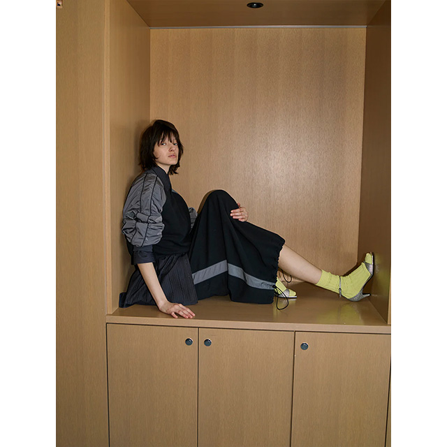 ナウンレス NOUNLESS スウェット ドッキング ライン スカート SWEAT