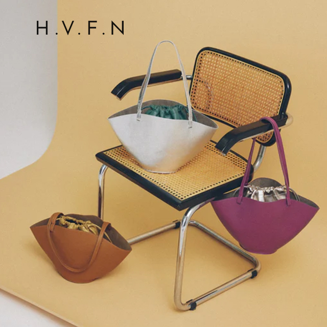 H.V.F.N エイチヴィエフエヌ ALICE アリス バッグ トートバッグ ラウンド型 本革 巾着付き 【2024 新作】