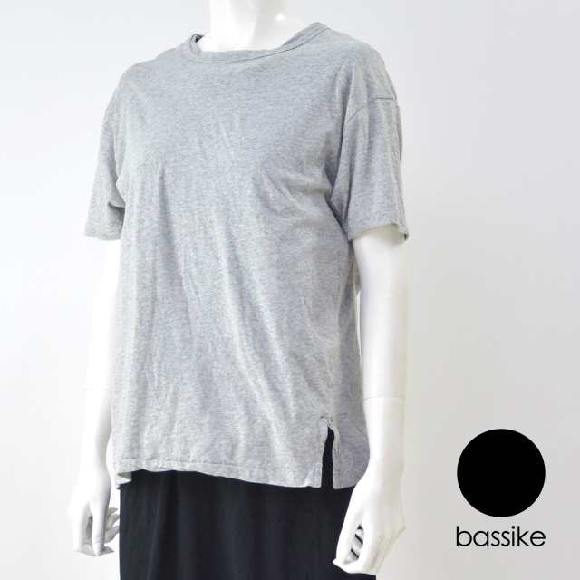 ベイシーク bassike Tシャツ レディース バックオープン トップス 無地 黒 ビック Uネック シンプル 夏 オーガニック コットン 夏 大人