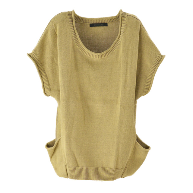 CYNICAL / シニカル トップス サイドポケットニット  レディース ベージュ 半袖 夏 CYNICAL / シニカル トップス サイドポケットニット レディース