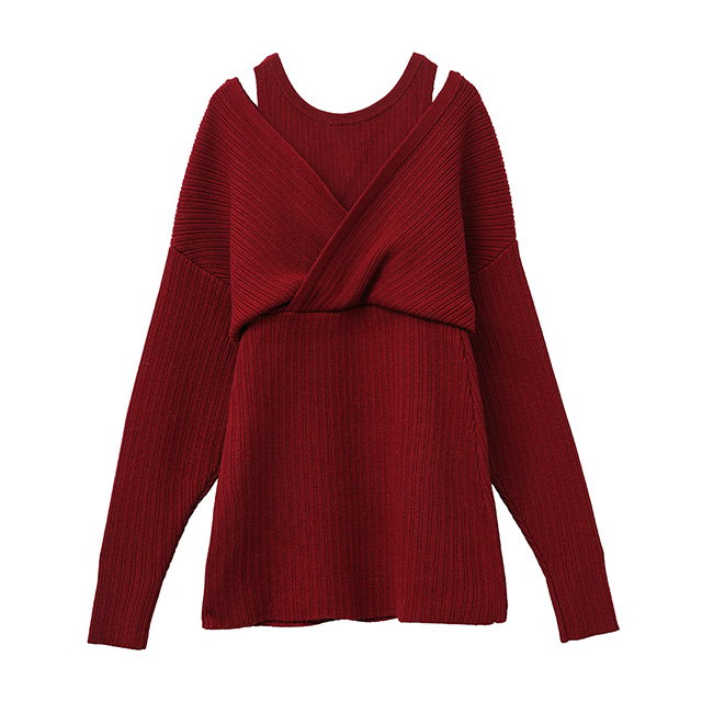 クラネ CLANE カシュクール レイヤー ニット トップス CACHE COEUR LAYER KNIT TOPS 【2021 新作】_1