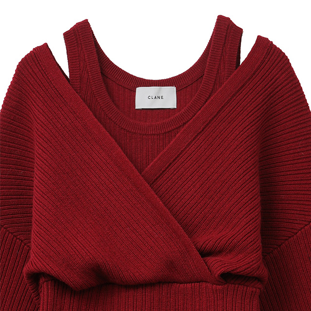 クラネ CLANE カシュクール レイヤー ニット トップス CACHE COEUR LAYER KNIT TOPS 【2021 新作】_2