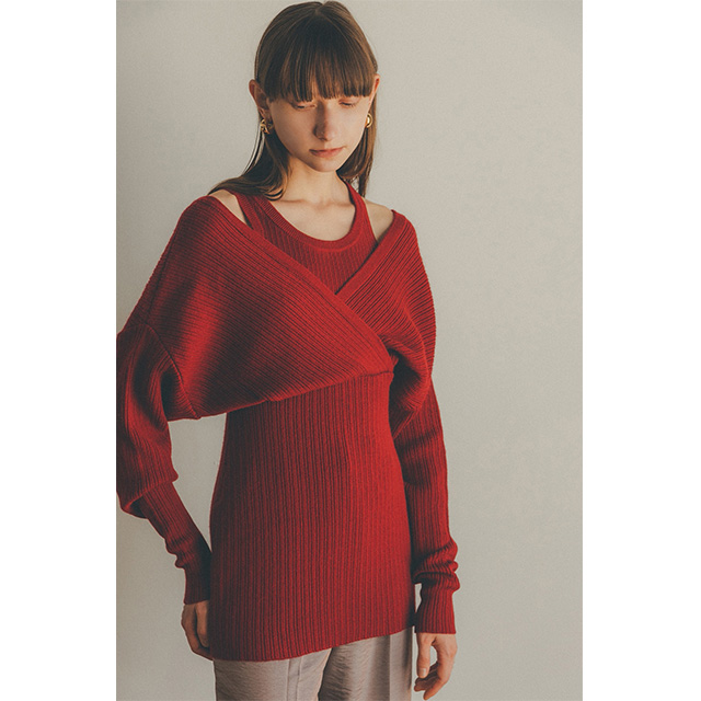 クラネ CLANE カシュクール レイヤー ニット トップス CACHE COEUR LAYER KNIT TOPS 【2021 新作】_6