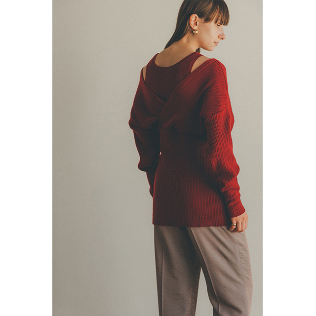 クラネ CLANE カシュクール レイヤー ニット トップス CACHE COEUR LAYER KNIT TOPS 【2021 新作】_8