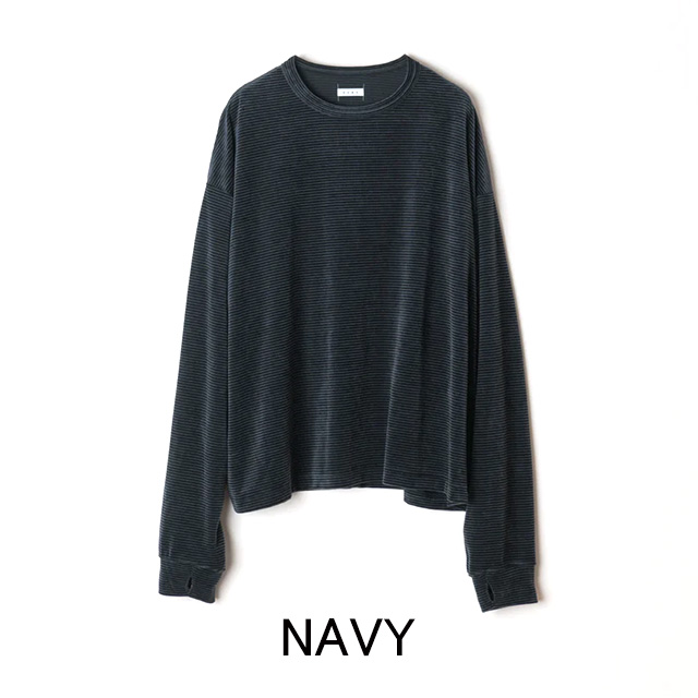 Name. ネーム VELOUR BORDER LONG SLEEVE TEE ベロア ボーダー ロング