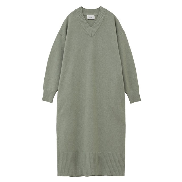 クラネ CLANE Vネック ルーズ ニット ワンピース V NECK LOOSE KNIT