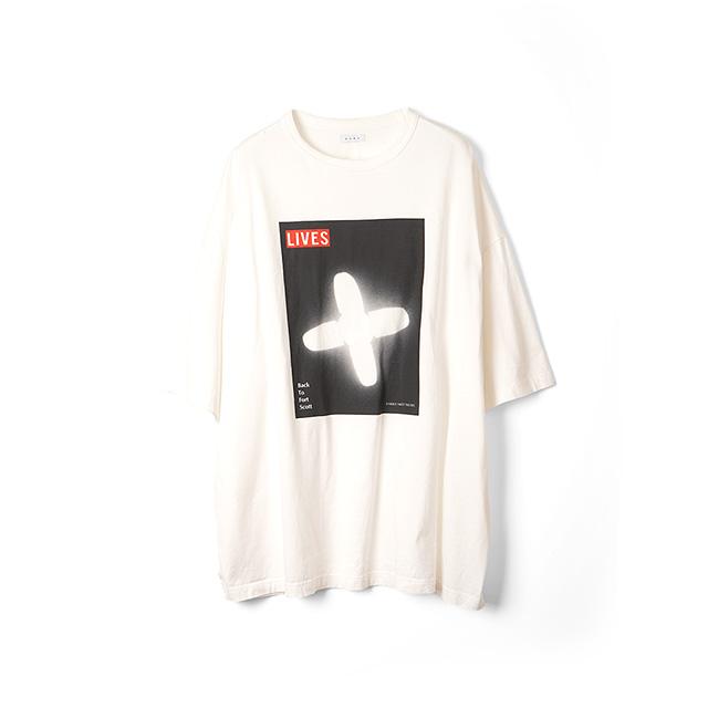 Name. ネーム シルケット コットン フォト プリント Tシャツ SILKETE COTTON PHOTO PRINT TEE "LIVES" 【2024 新作】