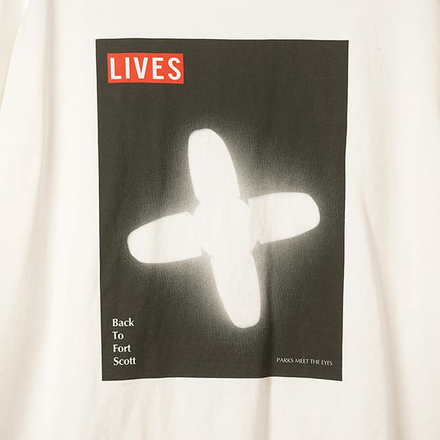 Name. ネーム シルケット コットン フォト プリント Tシャツ SILKETE COTTON PHOTO PRINT TEE "LIVES" 【2024 新作】