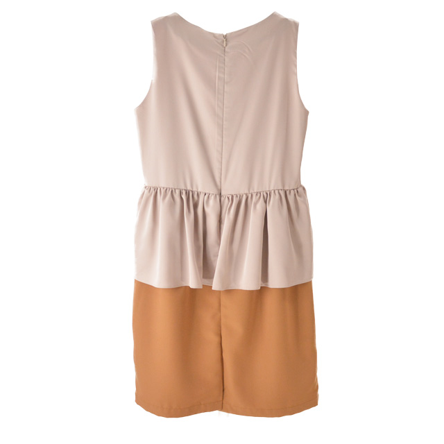 【送料無料】ドリーム レディース ツートンフリルワンピース 春夏 ノースリーブ 送料無料】ドリーム ツートンフリルワンピース レディース 春夏