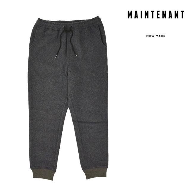 MAINTENANT/メンテナント ウールパンツ メンズ グレー 無地 綿 コットン ウエストゴム