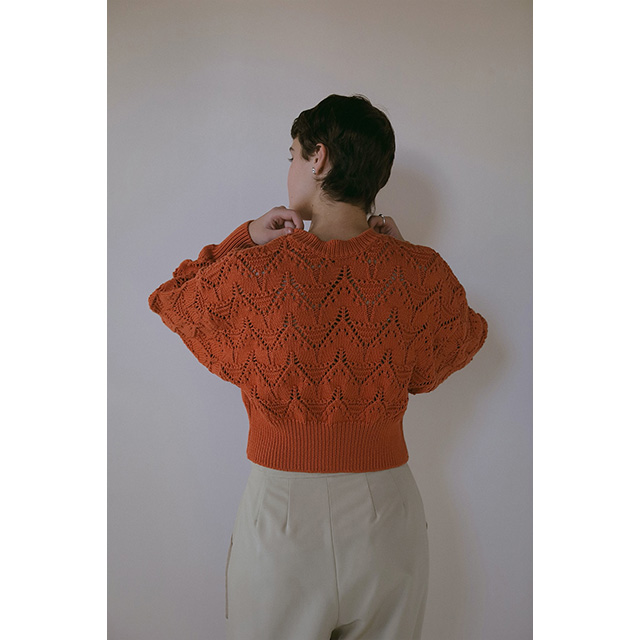 【MANOF】マノフ クロシェジップニットトップ セール】CROCHET ZIP KNIT TOPS（ニット/セーター）｜MANOF