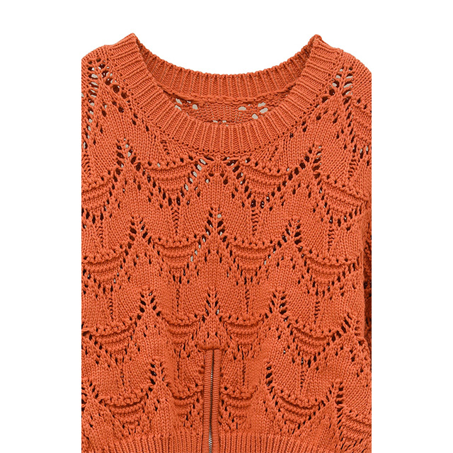 マノフ MANOF クロッシェ ジップ ニット トップス CROCHET ZIP