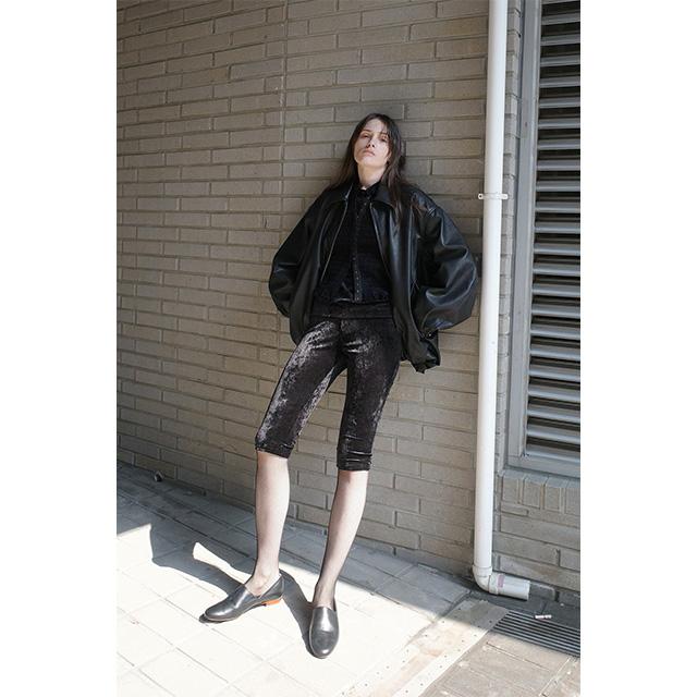 クラネ CLANE フェイクレザー バルーン ジャケット FAKE LEATHER